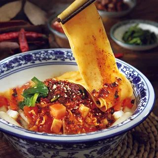 油泼面  裤带面