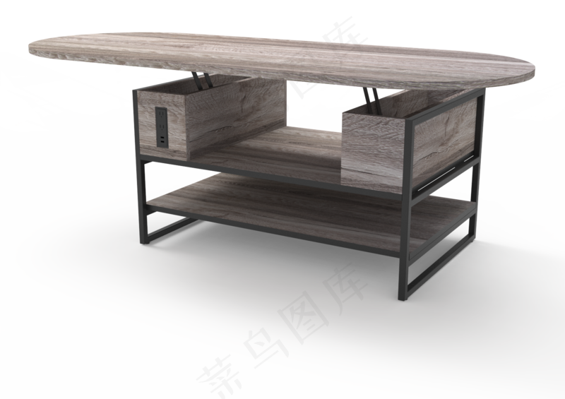 歐美3D家具木艺客厅升降茶几B款