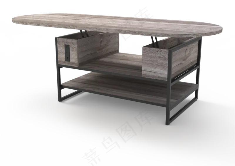 歐美3D家具木艺客厅升降茶几B款