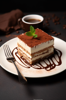 提拉米苏蛋糕可可粉蛋糕下午茶美食甜点摄影图 提拉米苏蛋糕可可粉蛋糕下午茶美食甜点摄影图