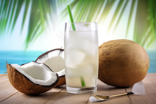 夏日椰汁椰子果汁摄影图