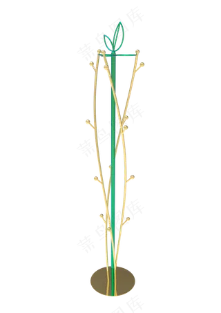 免抠家具|金色绿植造型铁艺挂置物衣架