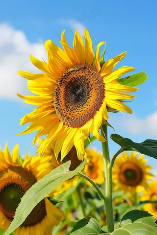 向日葵向阳鲜花摄影图