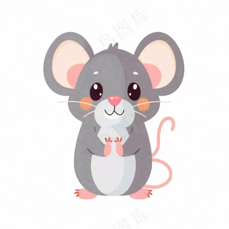 老鼠十二生肖卡通插画免抠(1024x1024)