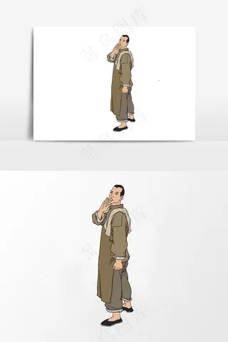 插画丨国风人物丨劳动者014丨PPT插图