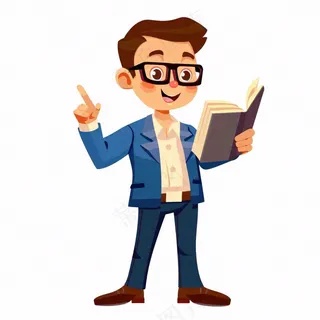 男教师教授老师教书人物卡通插画免抠