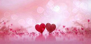 红色金色心形情人节七夕浪漫光斑情人节爱心背景