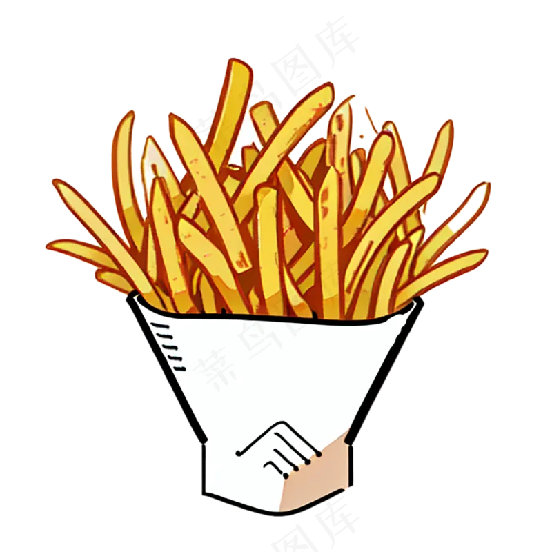 薯条西餐插画食物