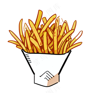 薯条西餐插画食物