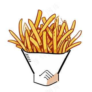 薯条西餐插画食物