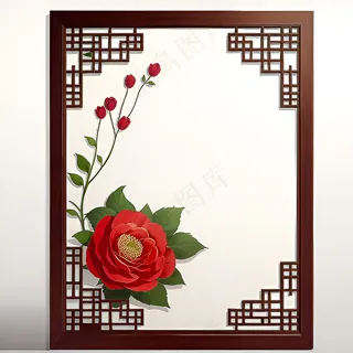 红色AI生成中国风框架素材7 红色AI生成中国风框架素材7