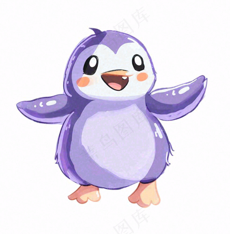企鹅动物可爱卡通插画免抠