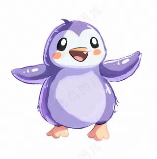 企鹅动物可爱卡通插画免抠