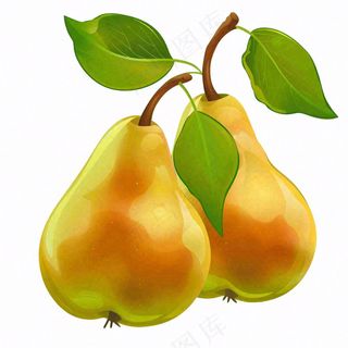 梨啤梨水果卡通插画免抠