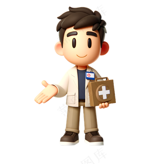 医生 3D卡通人物