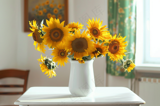 向日葵向阳鲜花摄影图