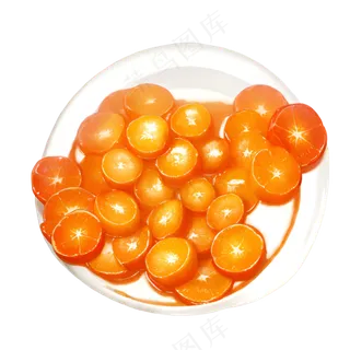 橙色 手绘 橙子 免抠 素材8