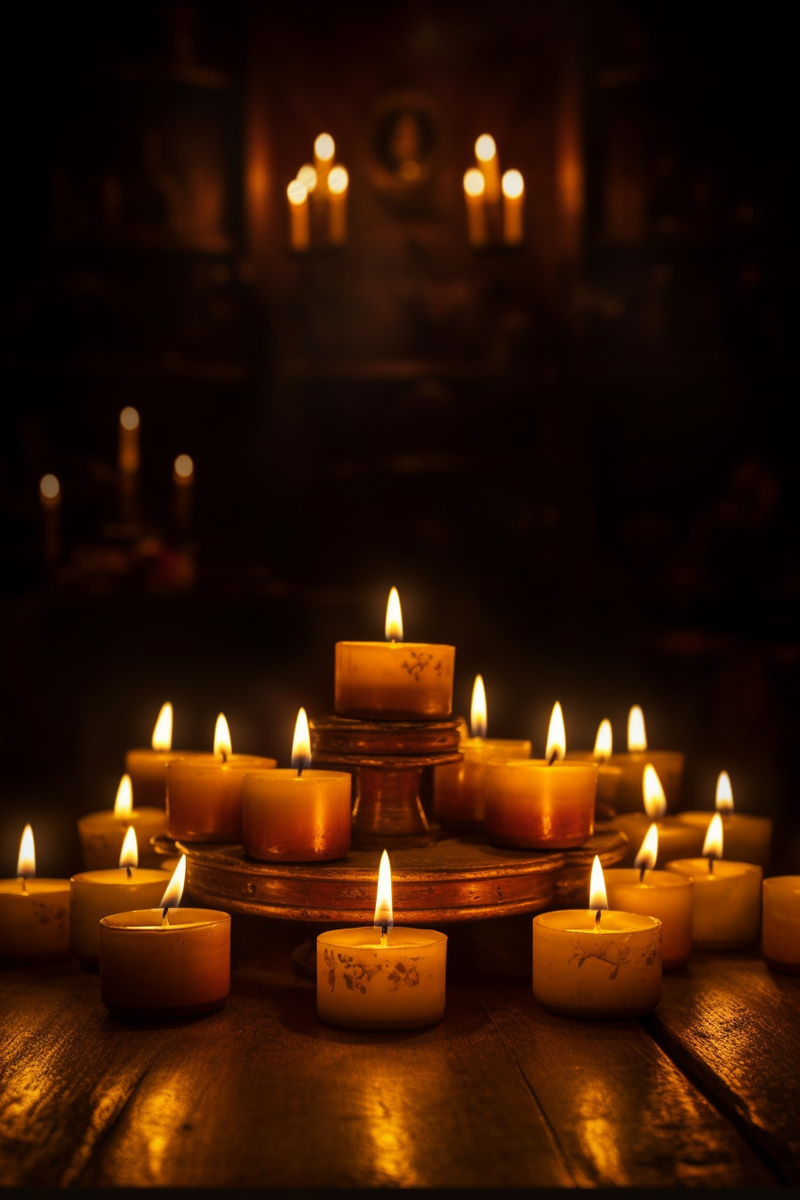 白色蜡烛长明灯祈福摄影图(2688x4032)