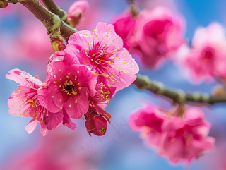 春日樱花花朵摄影图