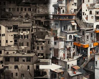 朴实的旧楼转变到繁华的小洋楼