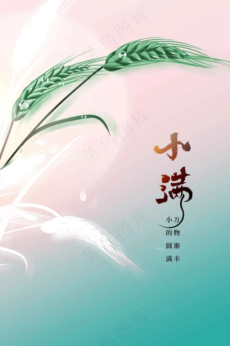 小满节气传统海报psd模版下载