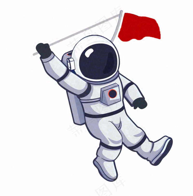 宇航员太空卡通插画免抠(1024x1040)