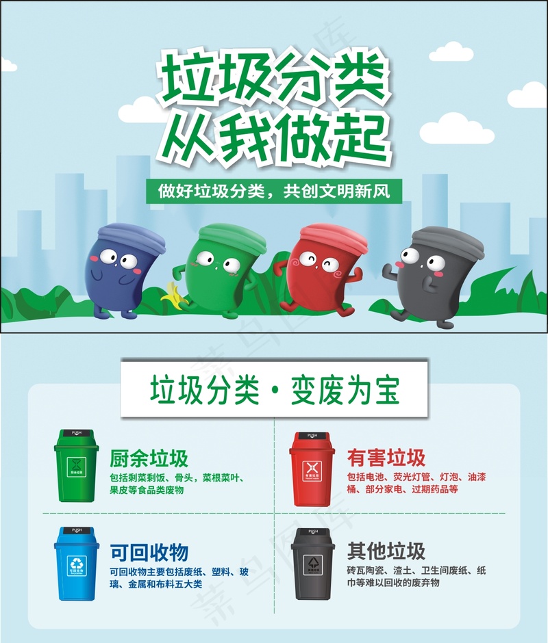 垃圾分类从我做起宣传卡