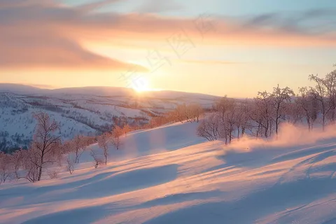 清晨日出朝霞云层山川摄影图
