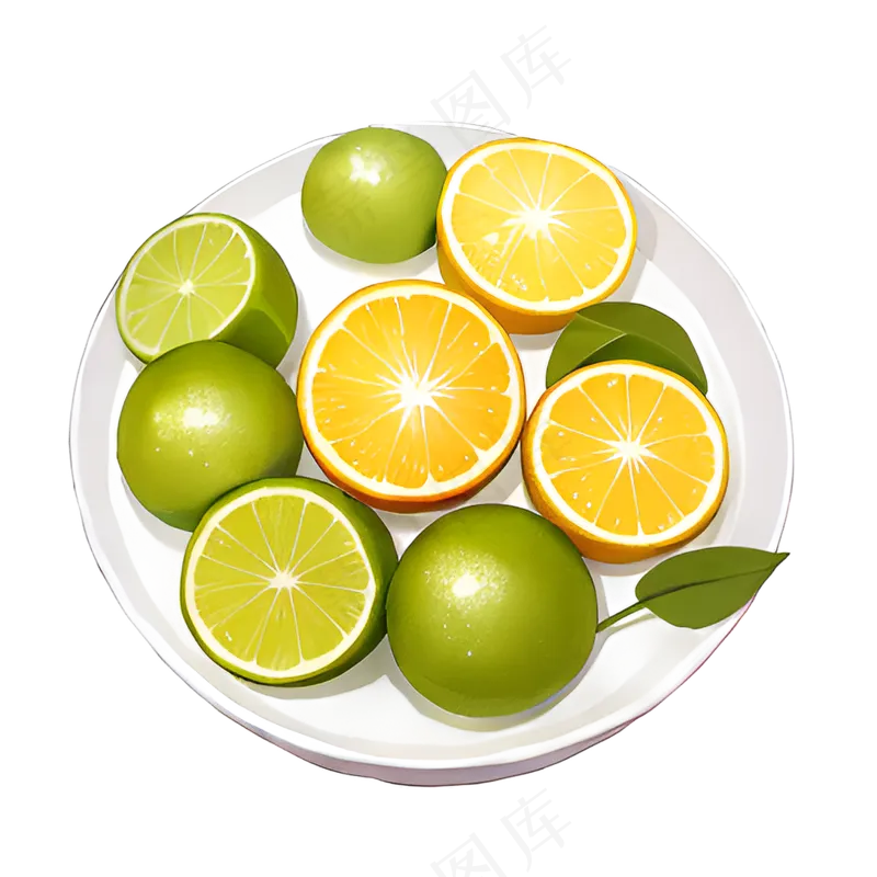 青橘水果盘素材
