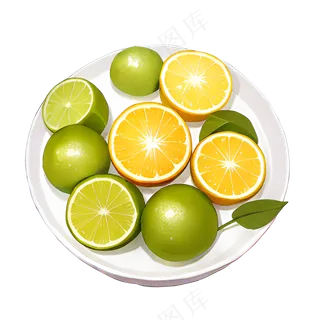 青橘水果盘素材