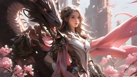 AI产生龙女孩幻想艺术高清壁纸 AI产生龙女孩幻想艺术高清壁纸