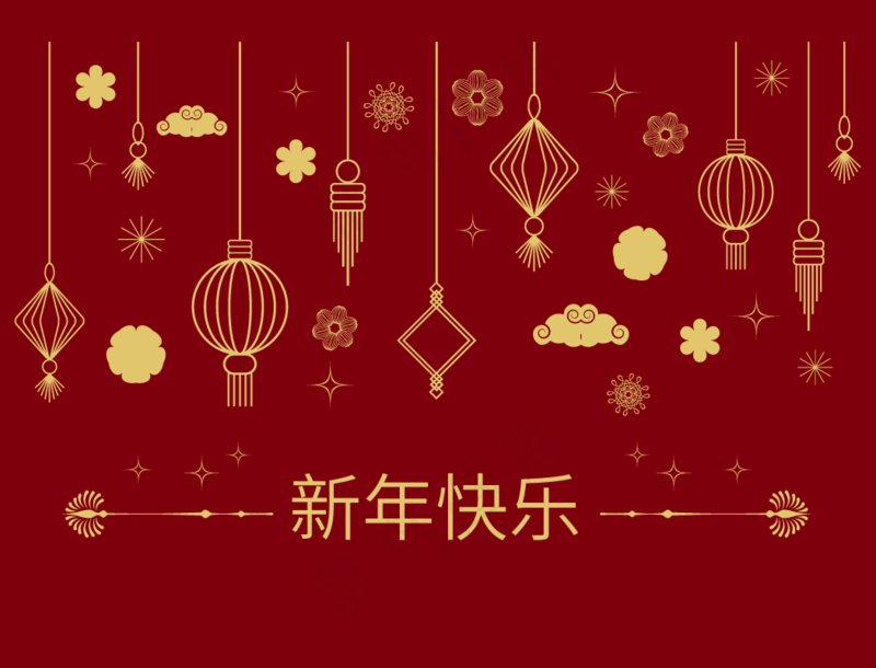 新年元素矢量免扣AI素材ai矢量模版下载