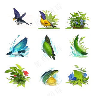 手绘练习小植物花草系列48