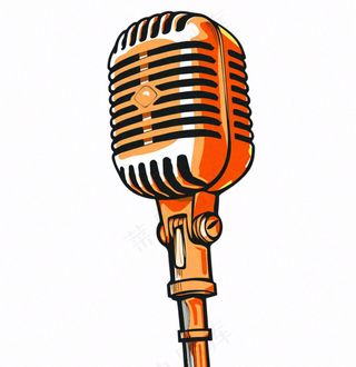 麦克风话筒音乐卡通插画免抠