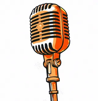 麦克风话筒音乐卡通插画免抠