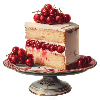 免抠樱桃蛋糕