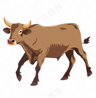 牛水牛黄牛牲畜十二生肖卡通插画免抠