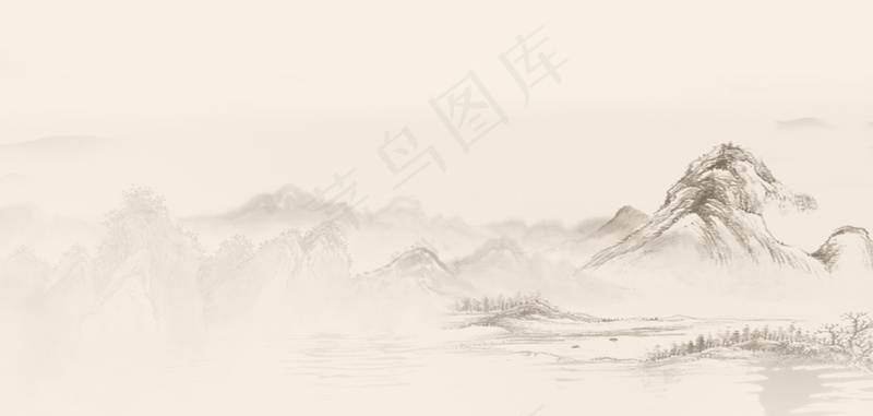 山水展板背景psd模版下载