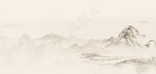 山水展板背景