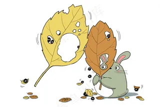 龙猫手绘素材插画 (1)