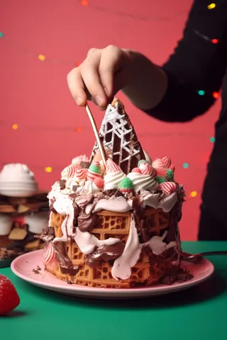 圣诞节日蛋糕庆祝节日甜点摄影图