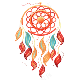 卡通手绘捕梦网线条插画矢量装饰元素