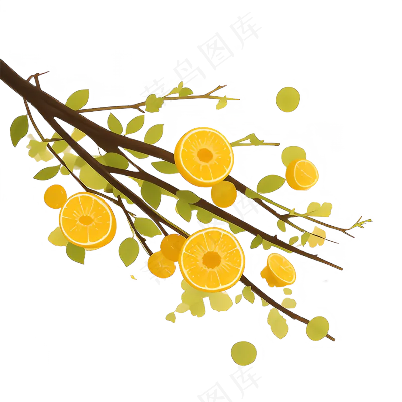 黄色 唯美 手绘 免抠 PNG 花 植物 素材2