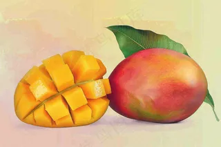 新鲜芒果水果摄影图