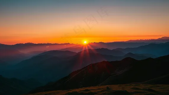 清晨日出朝霞云层山川摄影图 清晨日出朝霞云层山川摄影图