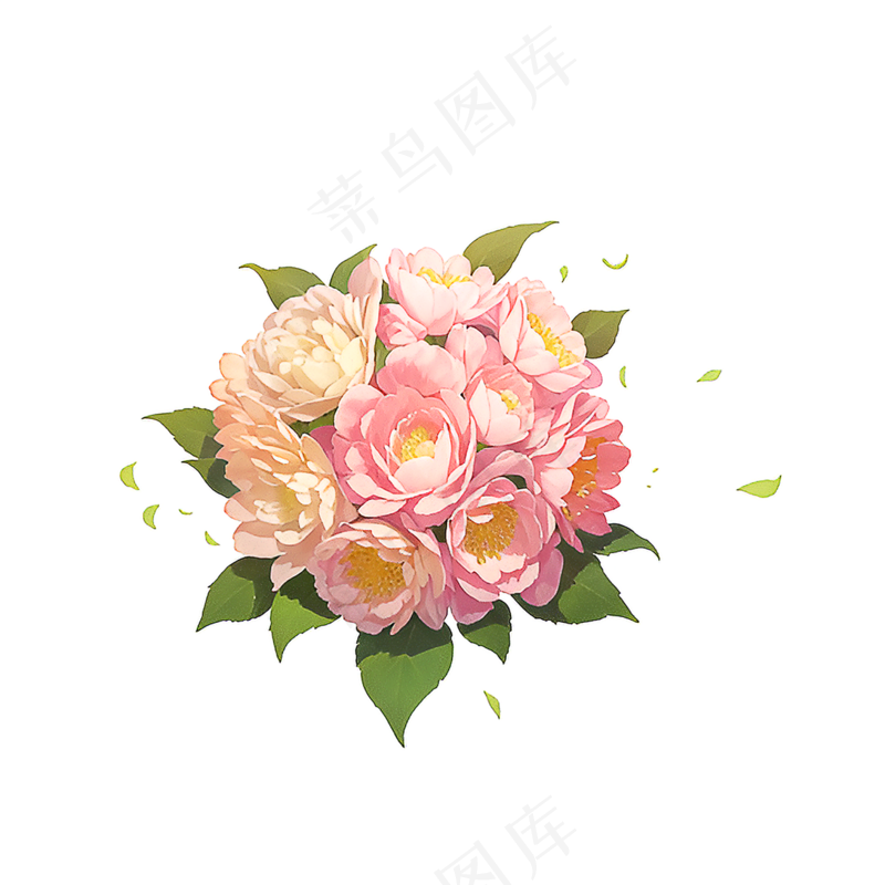 粉色花朵桃花玫瑰免抠素材9