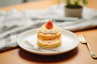 小蛋糕水果蛋糕下午茶美食甜点摄影图