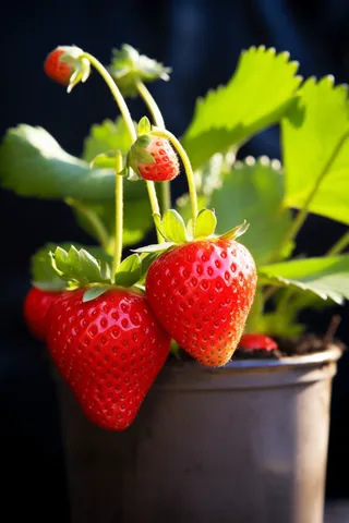 草莓水果摄影图