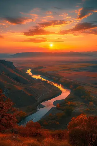 清晨日出朝霞云层摄影图