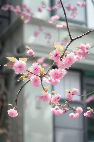 春日樱花花朵摄影图